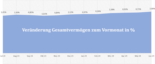 freaky finance, Gesamtvermögen, prozentuale Veränderungen der letzten 12 Monate, Diagramm