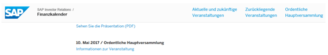 freaky finance, Dividenden, SAP-Hauptversammlungstermin 2017