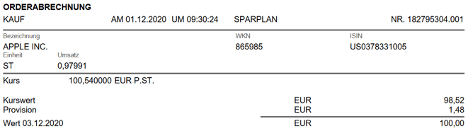 freaky finance, Consorsbank Aktiensparplan, Apple
