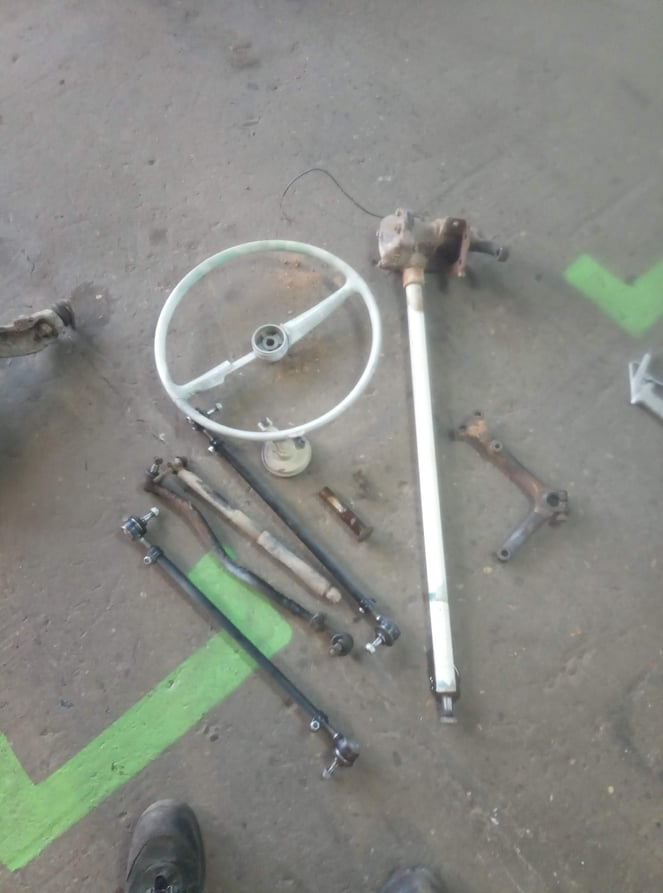 Out with all the old steering components!!!