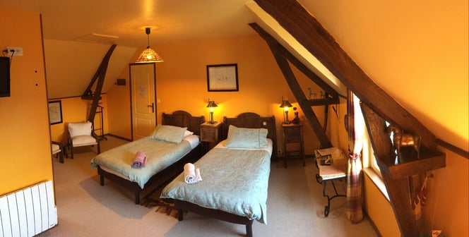 Chambre Explorateurs avec 2 lits jumeaux (sur demande/2 nuits minimum uniquement)