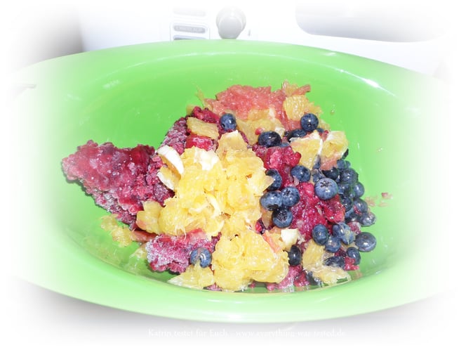 Meine Früchte - Orangen + Pampelmuse + Heidelbeeren + Himbeeren