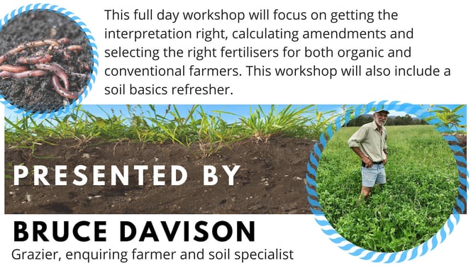 This full day workshop will focus on getting the interpretation right, calculating amendments and selecting the right fertilisers for both organic and conventional farmers. This workshop will also include a soil basics refresher.