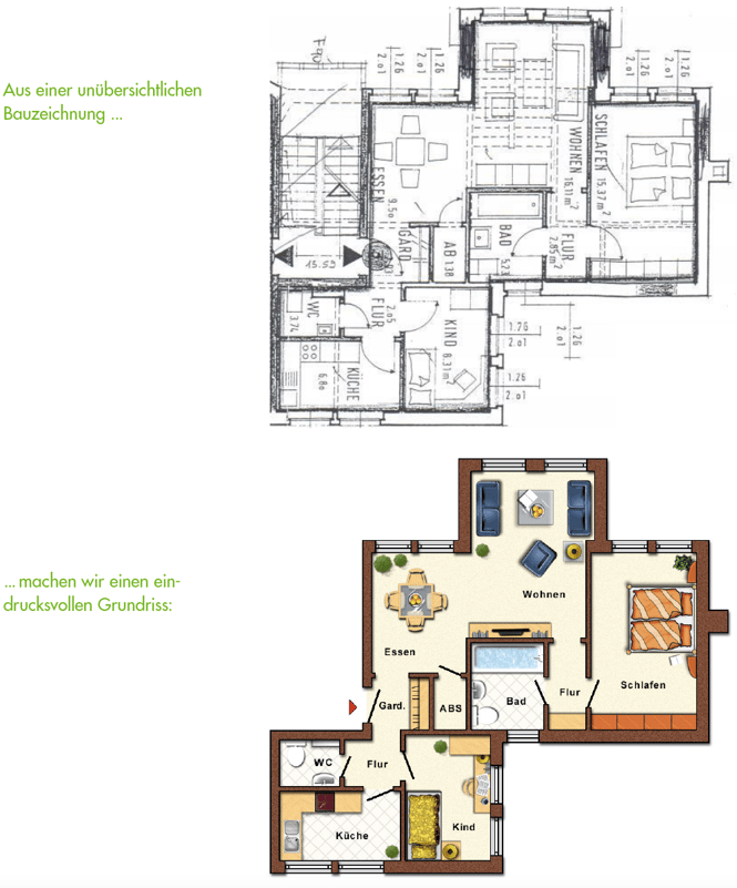 Grundrissaufbereitung Immobilienmakler Paderborn