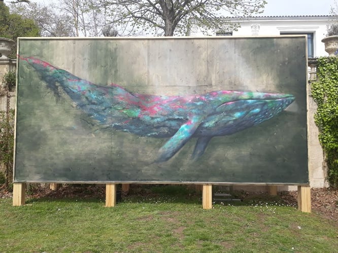 LMC-Leucémie-LMC France-Association de patients-Mina Daban- Lionel Royer-Perreaut- Sandrot-Peintre- Fresque baleine- Campagne d'appel au don- IPC- Recherche-Crowdfunding