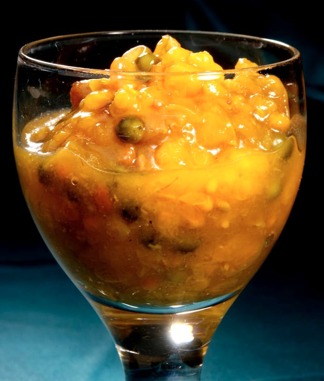 Litt syltet grønnpepper og en dasj whisky - vips, så hadde jeg en ny juledessert!