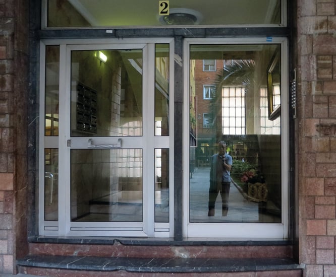 Grupo de viviendas y Cine Felgueroso; el domicilio de Eugenio en la esquina del fondo. 