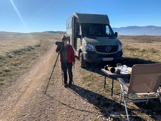 Mit dem Wohnmobil bei den Wildpferden von Livno in bosnien Herzegowina