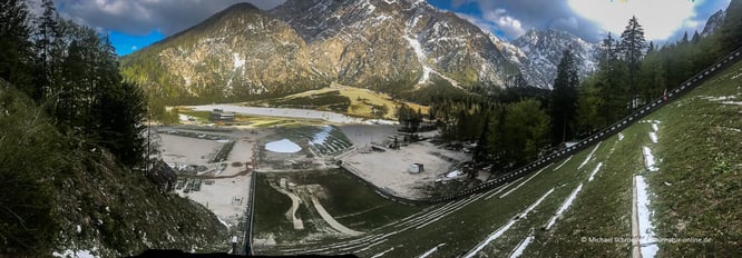Blick von der Schanze in Planica