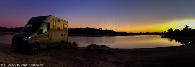 Barragem de Póvoa é Meadas Stausee Portugal Wohnmobil Reisemobil Stellplatz Wohnmobilstellplatz