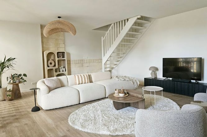 kerkhuis  - woonkamer Japandi stijl inrichten