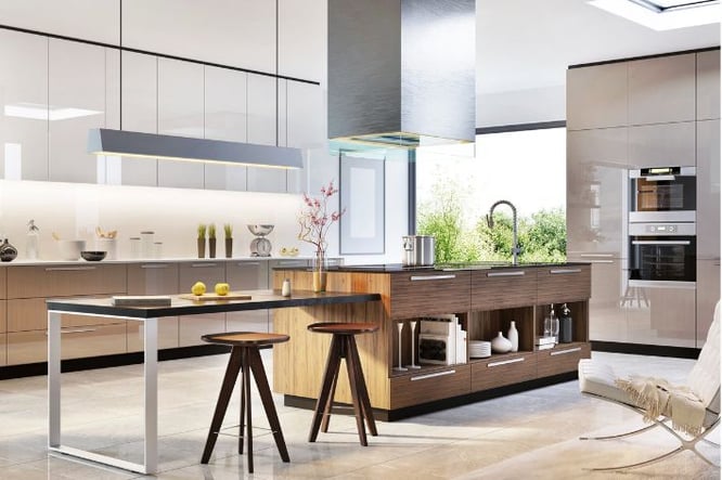 Moderne keuken met hout