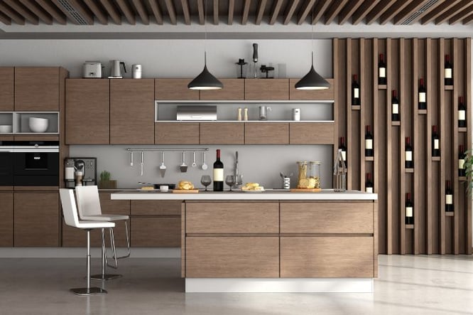 ideeën ronde morderne lampen eilandkeuken