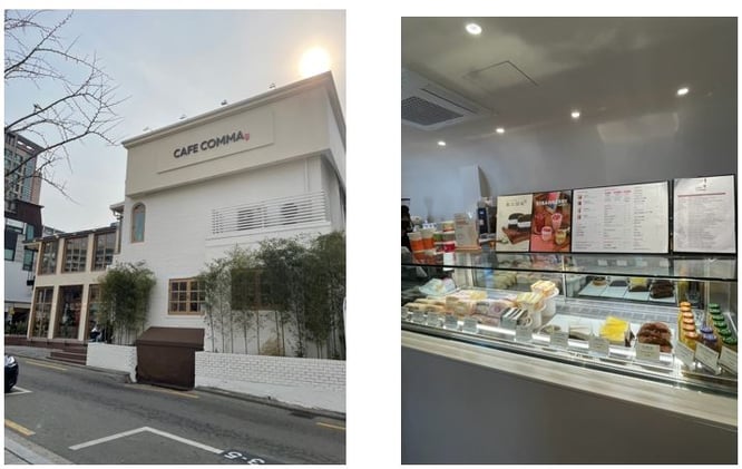 弘大の「CAFÉ COMMA」 クリームたっぷりの大きなカステラが人気！断面の迫力がすごい！