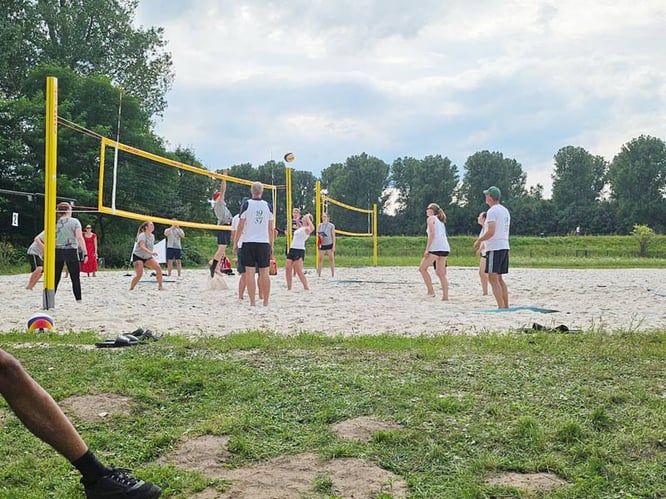 Das Team Sandsäcke beim Spiel