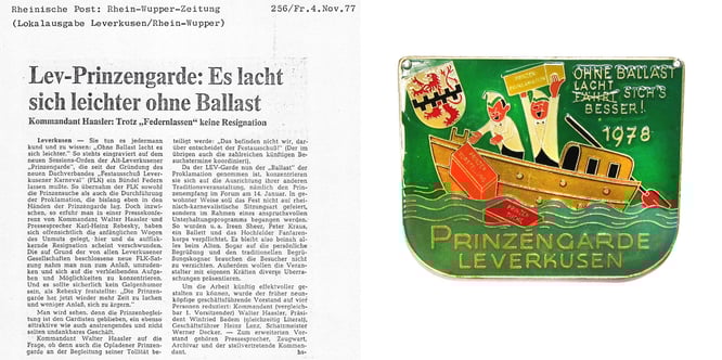 Ohne Ballast lacht es sich leichter - Ab sofort wird der Prinz vom Festausschuss proklamiert