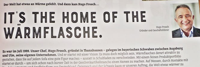 HUGO Frosch - Auszug aus dem Katalog - 20 Jahre WÄRME fühlen !