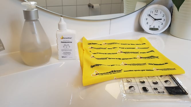 Hanseline Lösung zur Händedesinfektion ist ein Desinfektionsmittel für die schnelle Handhygiene unterwegs