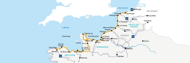 Karte der Vélomaritime®. Copyright: Vélomaritime®