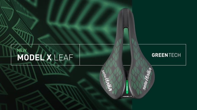 SELLE ITALIA MODEL X LEAF:  DER NACHHALTIGE SATTEL MIT EINEM VON DER NATUR INSPIRIERTEN DESIGN, DANK GREENTECH-PROZESS