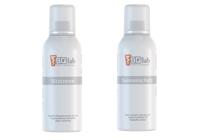 Passend für lange Radfahrten bei viel Sonnenschein: Sitzcreme + Sonnencreme - Ein SQlab Produkt in enger Zusammenarbeit mit Tunap Sports