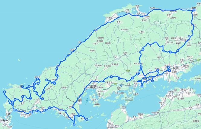 2025/02/28～2025/03/04までの５日間の旅程。クリックで大きな画面で表示します。