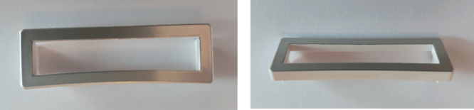 TAXOM 800 Rahmen chrom-matt, Frontalsicht und von oben