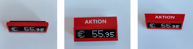 TAXOM 800 Rahmen rot mit Aktionsschild inkl. schwarzem Preismodul