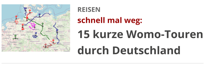 15 kurze Wohnmobiltouren in Deutschland
