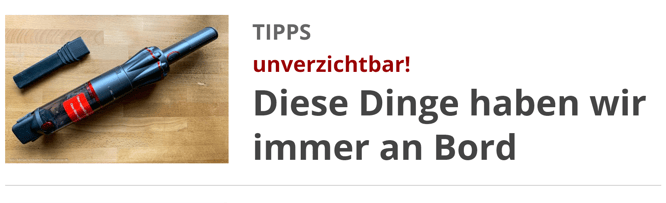 unverzichtbare Dinge, die wir immer an Bord unseres Wohnmobils haben