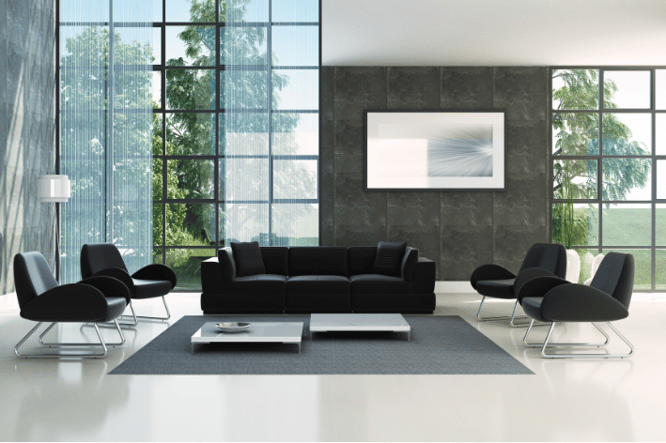 zwart wit interieur met grijs combineren