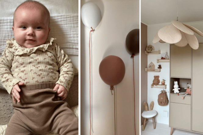 binnenkijken babykamer met aardetinten en bruine kleuren