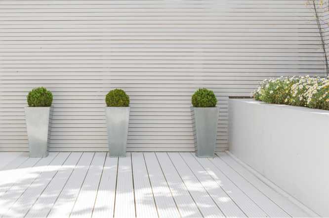 Hoekige tuin afbakenen