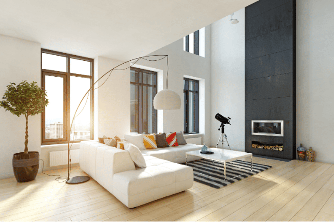 binnenkijken in modern zwart wit interieur