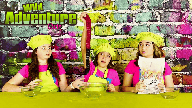 slime, edible slime, slime recipe, giant gummy worm slime, giant candy, wild adventure girls