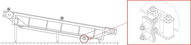 冷却装置の蛇行規制ローラー