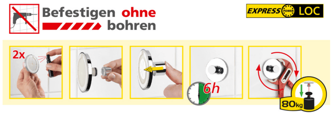 Wenko - Befestigung ohne bohren 