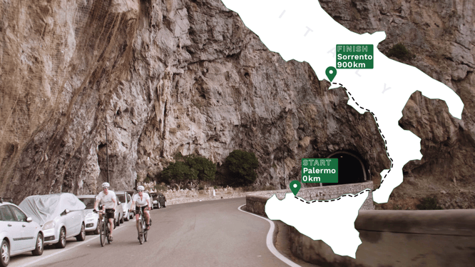 Die Ampler Challenge Tour von Rebecca und Ian führte sie auf 900 malerischen Kilometern von Palermo nach Pompei.