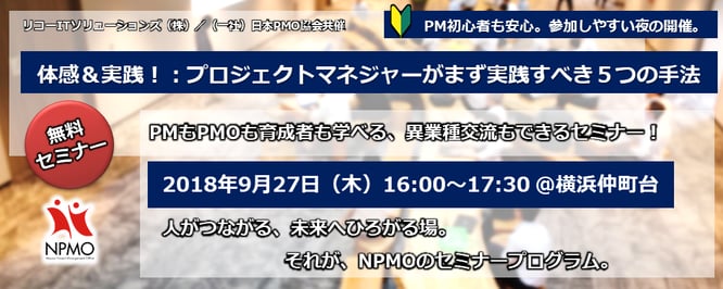 セミナー,異業種交流会,2018年,6月,26日,30年,東京,日本PMO協会,NPOサポートセンター,2018/6/26,