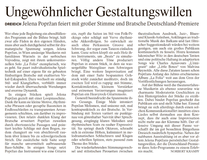 Frankfurter Allgemeine Zeitung, Norbert Krampf, 23.11.2020 Print