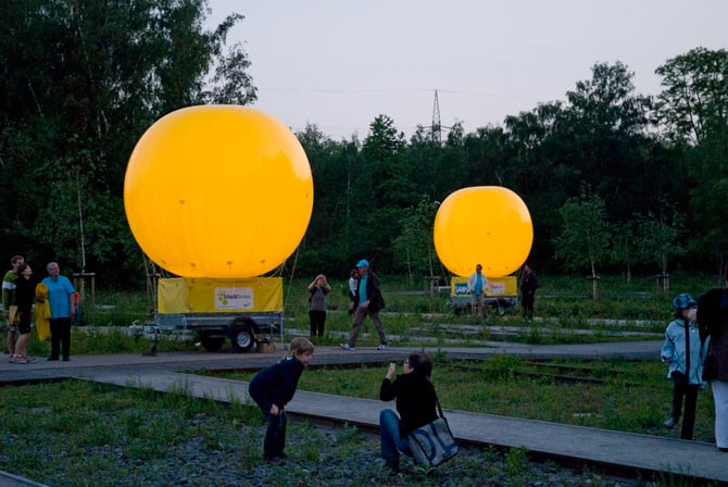 Schachtzeichen am 24. Mai 2010: Ballons kurz vor dem Start