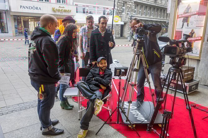 Dreharbeiten zum Netzwerk-Trailer, der in allen Essener Programmkinos und der Lichtburg gezeigt wurde