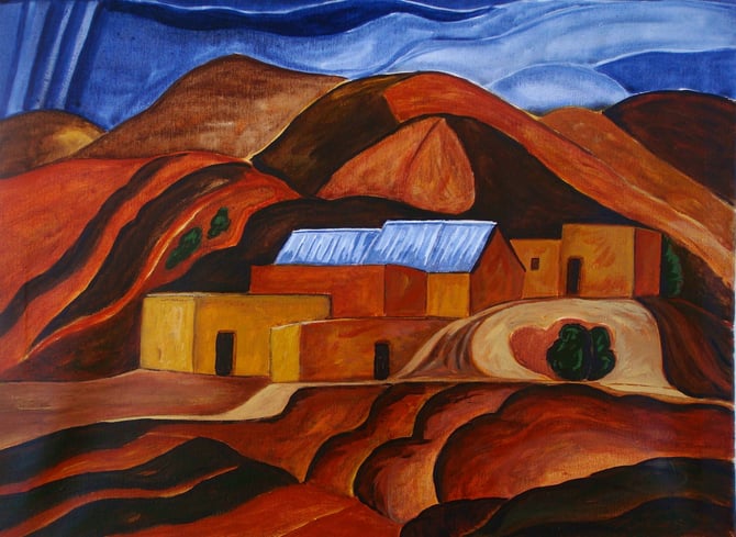 Red Earth, mixed media on canvas, 24 x 18, 2014