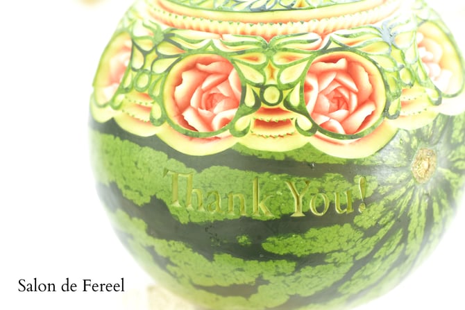 カービング　スイカ　彫刻　誕生日　結婚式　メロン　フルーツカービング　教室　大阪　薔薇　ソープカービング　プレゼント　オーダー　りんご　石けん