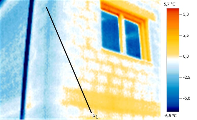 Beispiel einer Wärmebildaufnahme eines bestehenden Gebäudes, Quelle: Reiter GmbH, gebäudedoktor.at