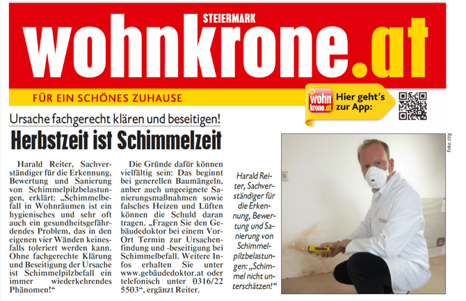 Gebäudedoktor der Reiter-GmbH, gebäudedoktor.at, Quelle: Steiermark Wohnkrone, Oktober 2016
