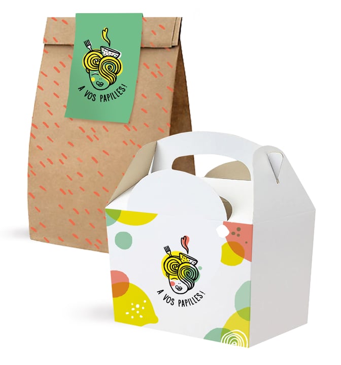 packaging charte graphique identité visuelle à vos papilles  illustration femme stylisé trait noir