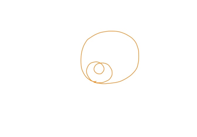 アイコン 「電球」 (作: 塚原 美樹) ～ 電球のガラスの部分にくるっと曲線を描く