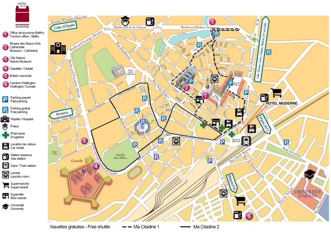 Informations centre ville Arras