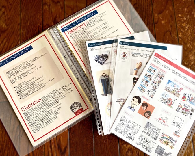 ▲にのみやさんのポートフォリオ。(写真提供：にのみやなつこさん)